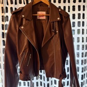 Levi’s Women’s Brown Leather Moto Jacket